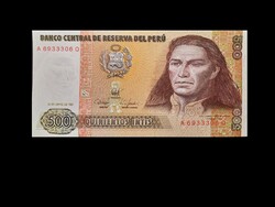 500 INTIS - PERU - 1987    UNC...a ritka bankjegy történetéről is!