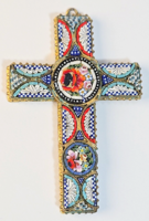 Beautiful, vintage millefiori cross pendant