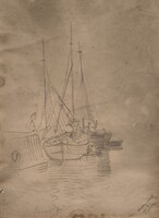 Mednyánszky László(1852-1919): Fiume. Hajok, kikötő. Jelzet+hagyatéki+Pálmai igazolás!