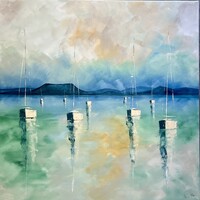 90x90cm Badacsony  lágy hangulata festmény