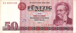 50 márka 1971 NDK Németország 2. Replacement "ZE"