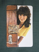 Kártyanaptár,Elzett zárak,Vasvill iparcikk üzletek,női modell, 1984  (6)