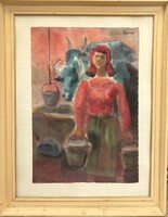 Bene József (1903-1986) Vizhordó  lány