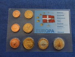 Dán Euro Forgalmi sor 2006 Próba tervezet (8 darab érme: 1 C - 2 €)