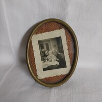 Régi réz ovális asztali képkeret