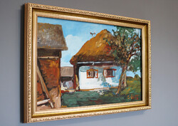 Gyönyörű BÁNFI festmény - ZALAFŐ - szép keretben - 57,5x42,5 cm a keret