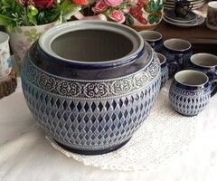 Ritka Vintage Német Bólés Készlet Marzi & Remy – Sómázas Kőagyag, 7 részes