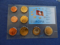 Svájc Euro Forgalmi sor 2003 Próba tervezet (8 darab érme: 1 C - 2 €) Lásd leírás!