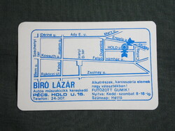 Kártyanaptár,Bíró Lázár autós műszaki kereskedő,Pécs,grafikai,térképes, 1984  (6)