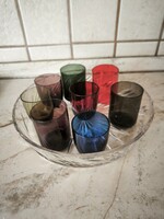 Colorful Stained Glass Bowl with Shot Glasses and Drinks!