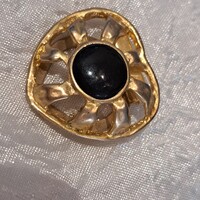 Aranyozott tűzzománc bross 4 cm-es
