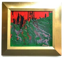 Korniss Dezső - ZöldÁr zománc festmény