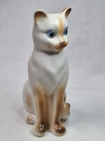 Kolozsvári nagyobb méretű porcelán cica vagy macska figura hibátlan állapotban 14,5 cm. magas
