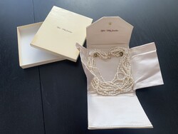 Álomszép antik Sykes-Libby Jewelers luxus nyaklánc édesvízi 10 soros gyöngysor arany szerelékkel ny