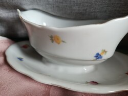 All-over floral Zsolnay sauce boat