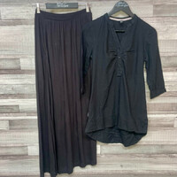 Only fekete blúz, H&M fekete gumis hosszú zsebes szoknya XS szett