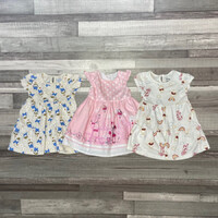 Early Days rózsaszín mintás ruha, Disney Primark Micimackó, Daisy kacsa mintás kislány ruha szett 6-