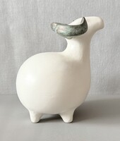 Modernista stúdiókerámia kos figura | Kézzel mázolt | 20cm / 854g | Hibátlan gyűjtői állapot