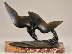 JB.Leonard & Marcel Guillemard  " repülő sirály  bronz szobor