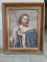 Mihálovits Miklós (1888-1960) festőművész olaj festménye A Jó pásztor