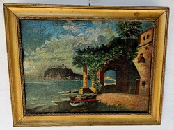 Magyar festő 1939 Palermó mediterrán tengerpart