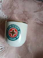 Unicum hollóházi porcelán pohár