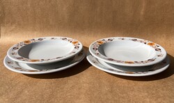 Retro Alföldi porcelán mély tányér lapos tányér szett tulipános népi dekor
