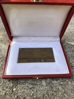 MÁV Kórház 50 éves jubileumi bronz emlékplakett