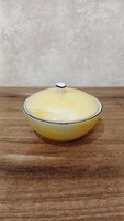 Sárga irizáló mázas Hollóházi porcelán bonbonier