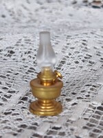 Miniatűr sárgafém petróleumlámpa: tündéri vintage babaház kiegészítő   36.
