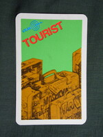 Kártyanaptár,Volán vállalat,Tourist,grafikai bőrönd, 1975  (6)