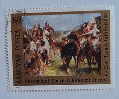 1976 Festmények (XIV)-II.Rákóczi Ferenc (III) 60 filér pecsételt