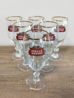 Elegáns arany peremes Stella Artois talpas söröspohár készlet (6 db) - 25 cl-es méret
