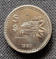 Mexikó 5 pesos 1980 (ZU213)