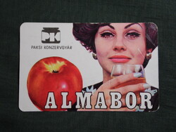 Kártyanaptár,Paks konzervgyár,Almabor,női modell, 1971  (6)