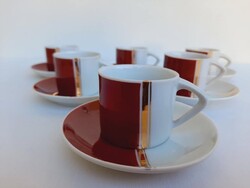 Retro hollóházi art deco porcelán kávés szett
