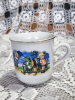 Vintage Duchcov csehszlovák porcelán gyerek bögre – Doktor Bolitó mesemintás csésze (Dux)