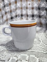 Ritka Alföldi barna-narancs csíkos, egymásba rakható porcelán bögre (3 dl)  26.