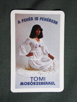 Kártyanaptár,TOMI mosópor,Tiszamenti vegyiművek,Szolnok,női modell, 1980  (6)