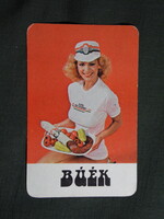 Kártyanaptár,Pick szalámigyár,Húsipari vállalat,Bíró Ica erotikus női modell, 1981  (6)