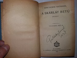 1920.CCA Nathaniel Hawthorne A skarlát betű  könyv Athenaeum Irodalmi és Nyomdai R.-T.