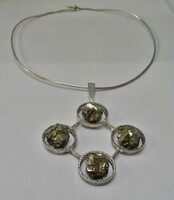 Unique Vintage Art Deco Silver Necklace with Amethyst