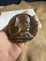 Semmelweis Ignác kétoldalú ritka bronz plakett﻿