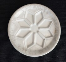 Vintage csehszlovák porcelán kocsmai söralátét/szappantartó, gyémántmintás, formaszámos
