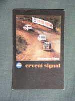 Kártyanaptár,Horvátország,Crveni signal utazási iroda,Zastava 750,Fiat 600 Rally autó, 1979  (6)
