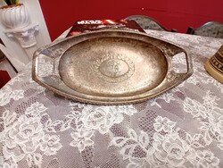 Antique art nouveau serving dish with engraved monogram and name (1900s)