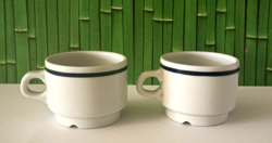 2 pcs Retro Alföldi Blue Striped Coffee Cups, Replacement