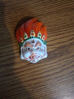 Mongol porcelán Mahakala maszkja (buddhista istenség). Hibátlan. Jelzett