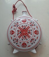 Hollóházi porcelán kulacs