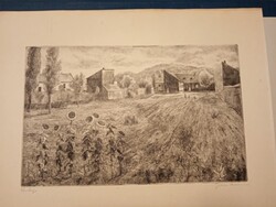 Gross Arnold rare copper engraving, Kertvége (Óbudai kert)